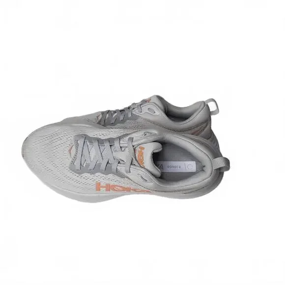 Hoka Women's Bondi 8 Running Shoes Light Gray Pink Size 9B - Picture 2 of 6